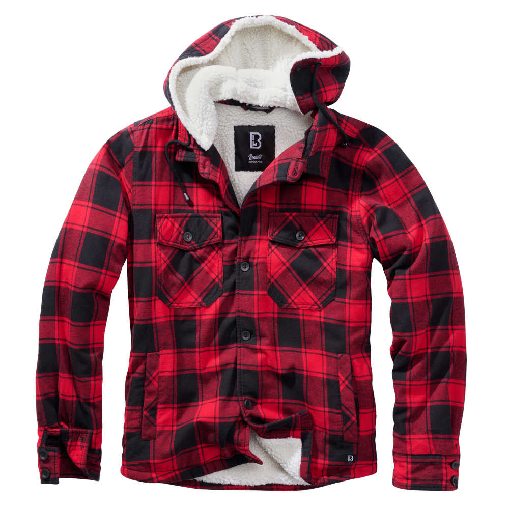 Brandit - Lumber hooded Jacke - Rot/Schwarz